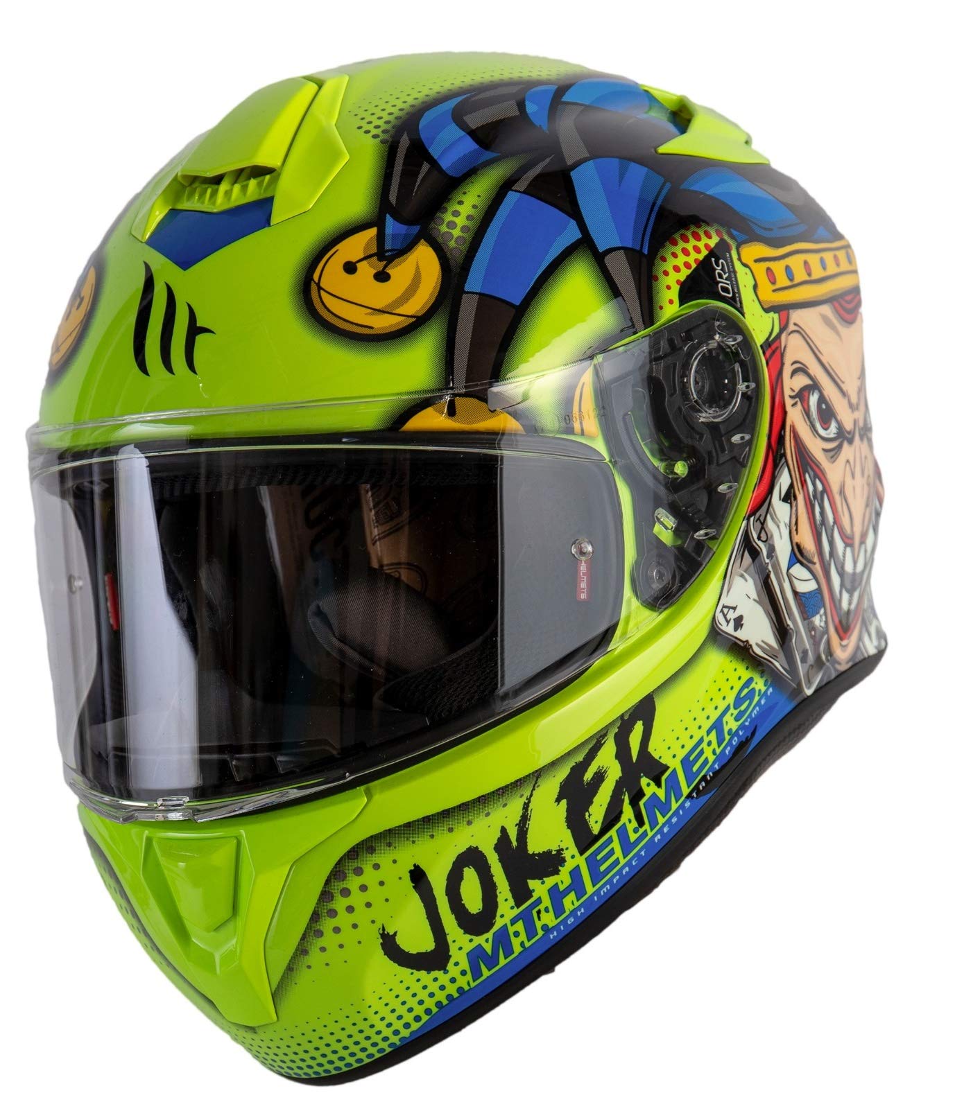 MT HELMETS Targo Joker Full Face Motorcycle Helmet - Blue / Fluo